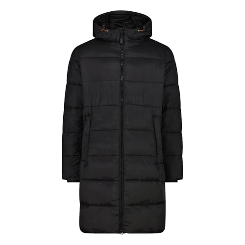 CMP - Parka da uomo in nylon con cappuccio fisso, Nero, 58