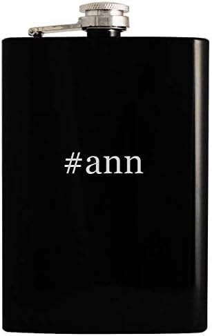 #ann - Black 8oz Hashtag Hip Drinking Alcohol Flask