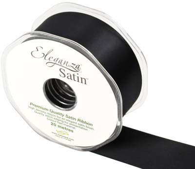 Eleganza Premium Quality Ribbon, Satin, Black, 11 x 11 x 4 cm