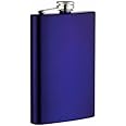 Top Shelf Flasks 8 oz Hip Flask - Screw-On Leak Proof Cap - Gifts for Men - Groomsmen Gift - 1-PACK in Blue