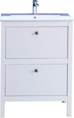 trendteam 183930101 Waschbeckenunterschrank, Holzdekor, Weiss, 46 x 60 x 80 cm