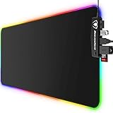 RGB Gaming Mouse Pad, 14 Lights Modes with 4 USB