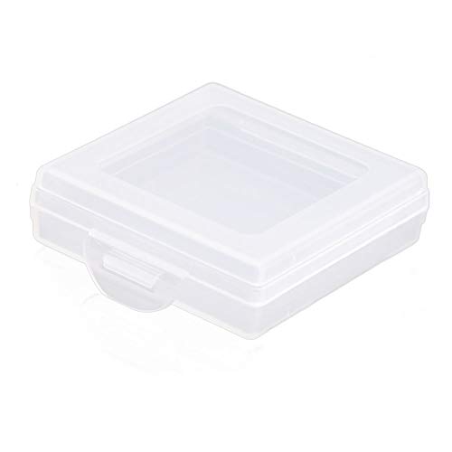 AKOAK Clear Polypropylene Square Mini Storage Containers Box with Hinged Lid for Battery,Accessories,Crafts,Learning Supplies,Screws,Drills,Pack of 6 (1.77