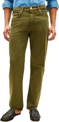Tommy Hilfiger Vaqueros Hombre Regular Dover Straight Fit, Verde (Dark Artichoke), 29W/34L