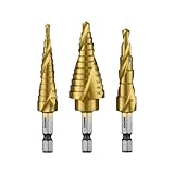 NEIKO 10181A Step Drill Bit Set, 3 Piece, Spiral