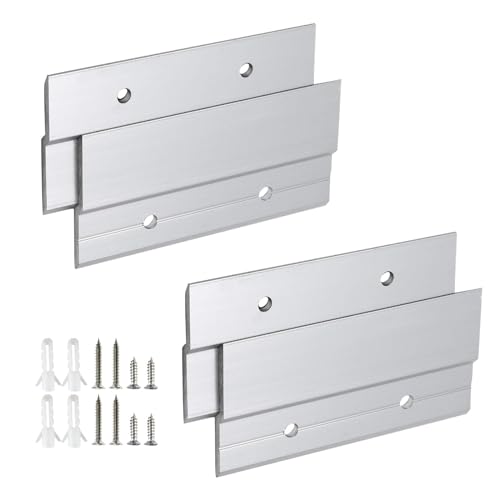 TERRIFI Z Hanger French Cleat, 2 Pairs, Wall Mounting Brackets for Mirrors, Pictures, Whiteboards, Headboards, Artwork Frame, Heavy Duty Z Bar Hanger Supports