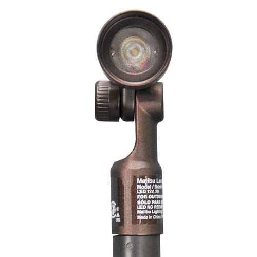 Malibu Low Voltage Spotlight 4W LED Telescopic Spot Light 12V Outdoor Oil Bronze Landscape Lighting 66 Lumen 2700K Warm White Metal Flood Light with Stake and Connector for Garden, Patio, Lawn