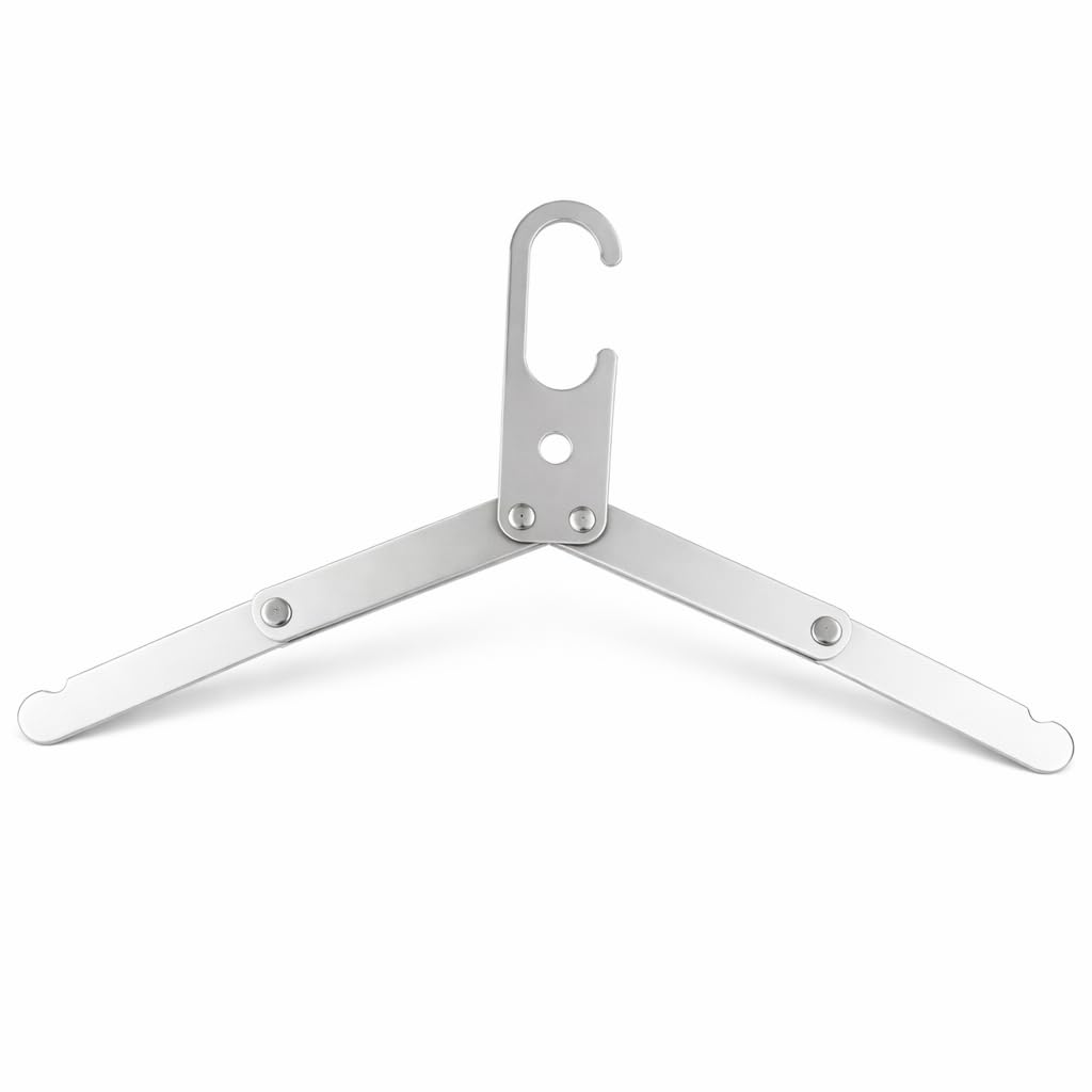 Alomejor Travel Hanger Portable Folding Aluminum Alloy Clothes Hangers Racks for Outdoor Camping Travel (Silver)