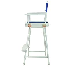 Casual Home Director's Chair ,White Frame/Royal