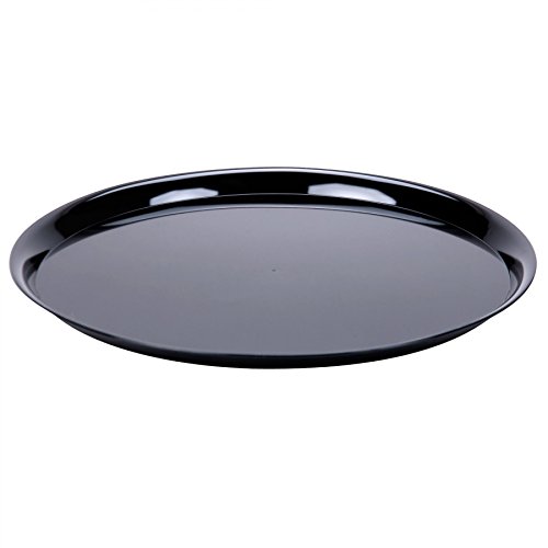 CheckMate Heavyweight Plastic Round Catering Tray with High Edge, 18-Inch Diameter, Black (25-Count)