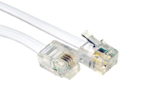 World of Data 20m RJ11 Male BT Broadband Cable ADSL Modem Router Lead 20m WHITE