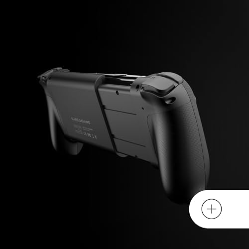MGPX, Gamepad Bluetooth 5.0 2en1, RGB Neon, Vibración Dual y Función Turbo, Soporte Smartphone Hasta 6.8", Mando Multifunción Compatible PC, Android, iOS y Consolas, USB-C y Funda, Negro