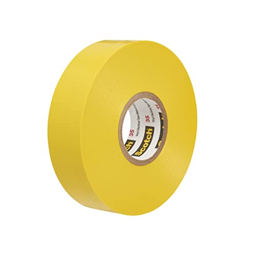 3M Scotch Vinyl Color Coding Electrical Tape 35, 3/4 In X 66 Ft, Yellow
