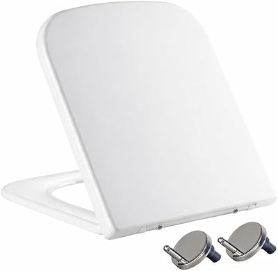 MASS DYNAMIC Square Toilet Seat 40 x 36 cm Soft Close Quick Release Top Fixing