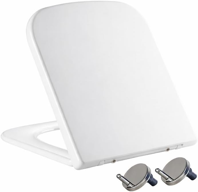 MASS DYNAMIC Square Toilet Seat 40 x 36 cm Soft Close Quick Release Top Fixing