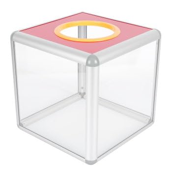 Cuwrlirht Transparent Raffle Vote Ballot Ball Game Box Aluminum Alloy Multi- Functional Ticket Donation Box for Fundraising 20cm