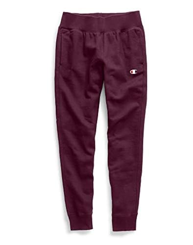 Champion Women's Reverse Weave Joggers, Left Hip C, Dark Berry