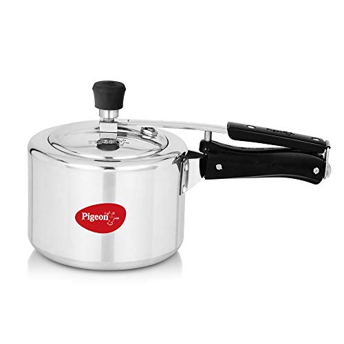 Pigeon by Stovekraft Aluminium Pressure Cooker 3 Litre Inner Lid with Induction base, silver, small (12261) Pigeon by Stovekraft Aluminium Pressure Cooker 3 Litre Inner Lid with Induction base, silver, small (12261)