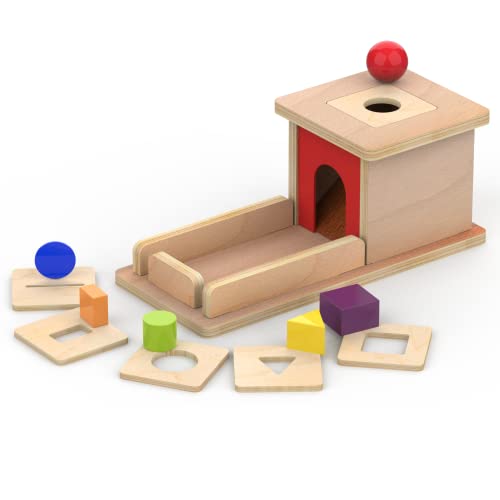 Luttz 6 in 1 Object Permanence Box with Tray Montessori Wooden Toys