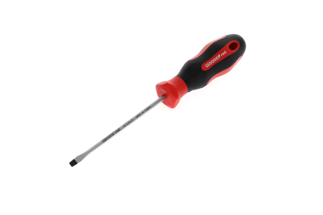 GEDORE Screwdriver slotted, Screwdriver, 2-component handle, length 145 mm, Tool, R38100315, Steel