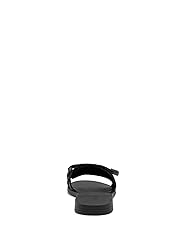 Guess Women's ELYZE Flat Sandal, Black/Gold 001, 8.5
