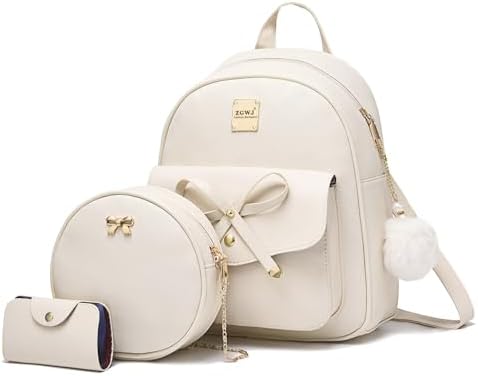White Studded Leather Backpack - Fashionable Women\'s Bag Amazon.com: Cutemoria Women Fashion Backpack Purse PU  main image 4