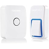 Vasteko Wireless Doorbell Kits No Battery Required for both Transmitter and Receiver, IPX7 Waterproof Push Button, 3-Level Volume, 25 Ring Tunes (White)