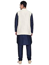 SKAVIJ Men's Indian Dupion Silk Kurta Pajama And