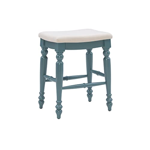Linon Home Décor Joanna Blue Backless Counter Stool