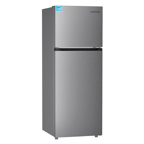 Upstreman 14.7 Cu.Ft. Double Door Refrigerator in Stainless Steel with Large Capacity Top Freezer, Frost Free, Adjustable Thermostat Control, Fingerprint-resistant, ENERGY STAR-BD147