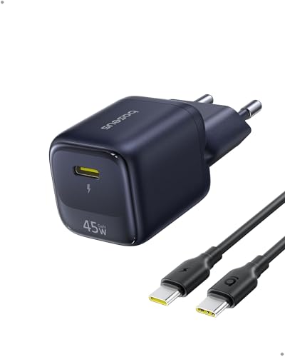 Baseus USB C Charger 45W GAN with 1m Cable, PPS PD Fast Charging Adapter for Samsung S25 Ultra/S24, iPhone 17/16/15 Pro MAX, iPad, MacBook, Pixel