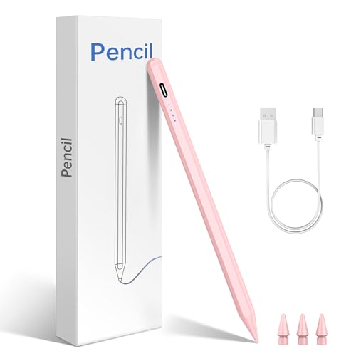 Stylus Pen for iPad A16 Pencil,(2018-2026) Apple Pencil with Palm Rejection,Fast Charge,Tilt Sensitivity,for iPad 11/10/9/8/7/6th Generation, Pro 13"/12.9"/11"/M4, Air 7/6/5/4/3/M3,Mini 5th (pink)