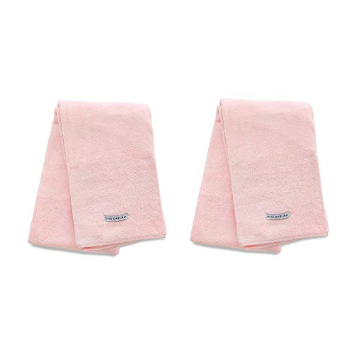 AQUIS Diva Darling, Easy to Use & Super Absorbent Microfiber Hair Towel (Pink Set of 2 Towels
