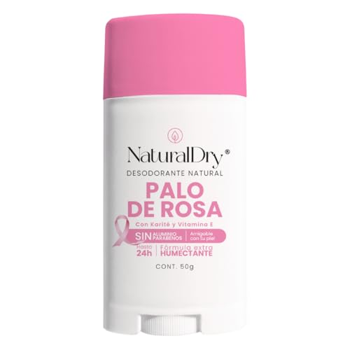 NaturalDry - ARTESANAL - Desodorante Natural Mujer - No obstruye los poros - Hidrata tu piel - SIN ALUMINIO - Elimina el mal olor - Aroma Palo de Rosa - Barra (1 unidad)
