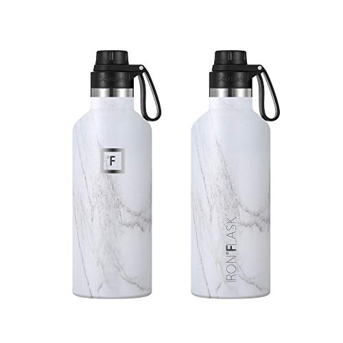 IRON °FLASK Sports Water Bottle 32 Oz, 3 Lids (Spout Lid), Leak Proof