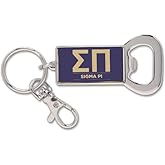 Sorority Shop Sigma Pi Fraternity Keychain - Flat Bottle Opener with Greek Letters and Fraternity Name in Official Colors, Sigma Pi Keyring
