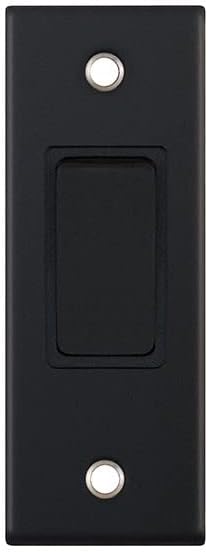 selectric 5M Matt Black 1 Gang 10A 2 Way Architrave Switch Black Insert
