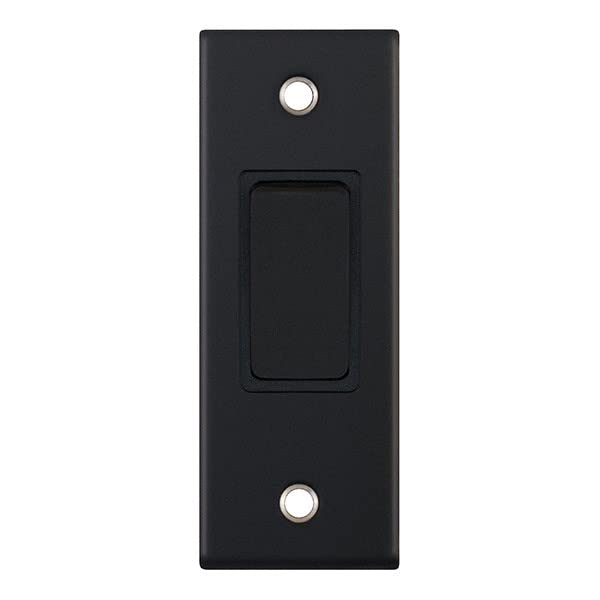 selectric 5M Matt Black 1 Gang 10A 2 Way Architrave Switch with Black Insert