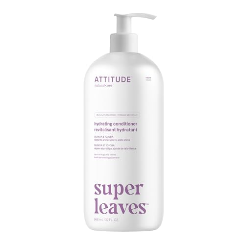 Photo 1 of ATTITUDE Moisture Rich Hair Conditioner, For Dry and Damaged Hair, Naturally Derived Ingredients, Vegan Detangler, Dermatologiocally Tested, Quinoa and Jojoba, 32 Fl Oz