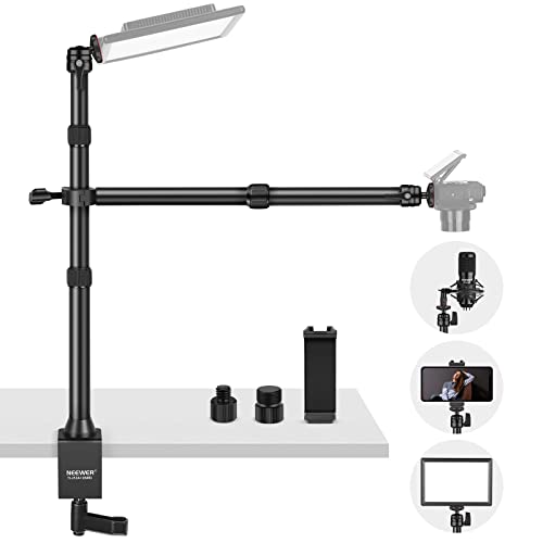NEEWER TL253A+DS001 Tisch Kamerastativ mit 2 Teleskoparmen