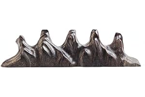 Easyou Classical Chinese Brush Rest Holder Black Catalpa Wood Carved Following by Original Shape 17 * 3.2 * 3.5cm(6.7"*1.2"*1.8")