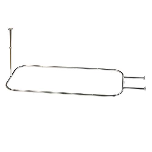 Zenna Home freistehende und Klauenfußwannen Hoop Duschstange, Aluminium, Chrom, 60" L x 28" W