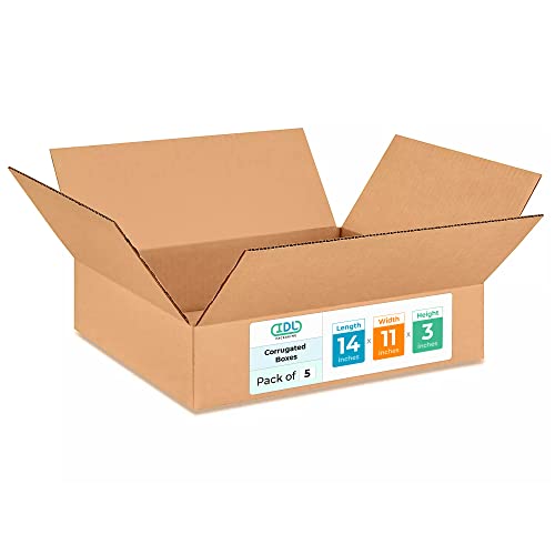 IDL Packaging Small Corrugated Shipping Boxes 14"L x 11"W x 3"H (Pack