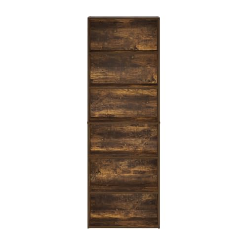 Furinno Jaya Simply Home 6-Tier Open Storage Bookcase, Amber Pine