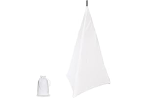Skyour 1pcs Floor Speaker Stand Cover Stretchable Spandex 3 Sided Triangular DJ Support Floor Speaker Tripod Support Stands Tripod Scrim Covers for Weddings Banquets Events White (1)