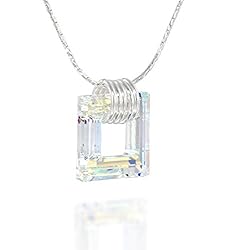 925 Sterling Silver Necklace Made with Swarovski AB