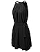 JJ Perfection Women's High Neck Sleeveless Dress with Attached Belt