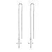 HooAMI Stainless Steel Cross Threader Drop Earrings