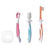 MasterMedi 3 Stage Baby Oral Hygiene Set Infant Oral Care Kit Advanced Baby Toothbrush / Tongue Cleaner (Assorted Color)