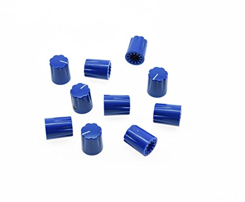 KAISH 10pcs Blue Guitar Scalloped Edge Amplifier Knob Cylinder Effect Pedal Knobs